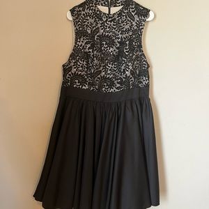 Gorgeous black lace top dress with satiny bottom